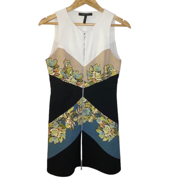 BCBGMAXAZRIA Alaina Floral Multicolor Dress Blue Black Size - Picture 3 of 7